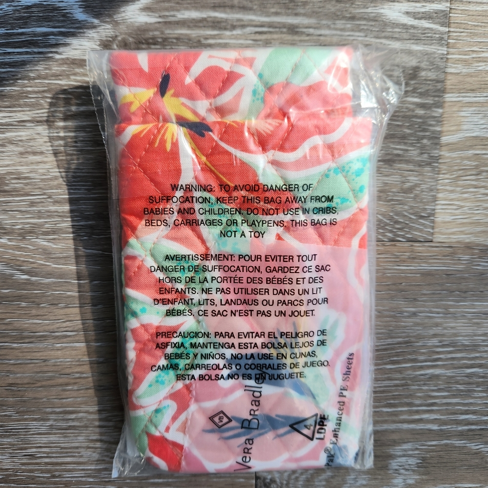 Vera Bradley Coral Mint Floral Quilted Eyewear Sleeve - Picture 2 of 6